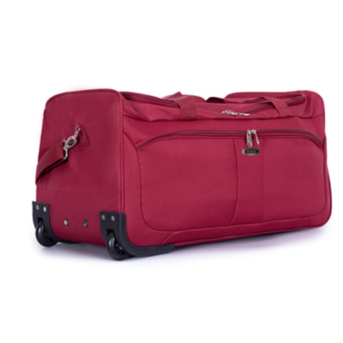 Eagle Unisex Wheeled Holdall Duffle Bag - Burgundy - Water-Resistant PU  Base - Retractable Trolley Handle - Strong & Tough Travel Wheeled Bag,  1,000
