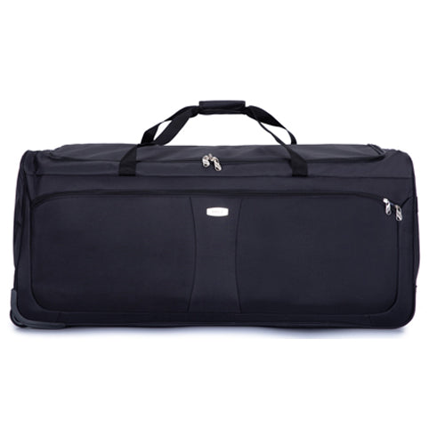 Eagle Unisex Wheeled Holdall Duffle Bag - Black - Water-Resistant PU Base - Retractable Trolley Handle - Strong & Tough Travel Wheeled Bag, 1,000 Denier Polyester