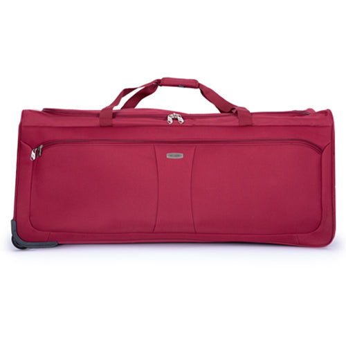Eagle Unisex Wheeled Holdall Duffle Bag - Burgundy - Water-Resistant PU Base - Retractable Trolley Handle - Strong & Tough Travel Wheeled Bag, 1,000 Denier Polyester