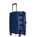 Richland Fashion Hand Luggage Lightweight PP Hard Shell Trolley Expandable Travel Suitcase with 4 Wheels - Medium 24"
